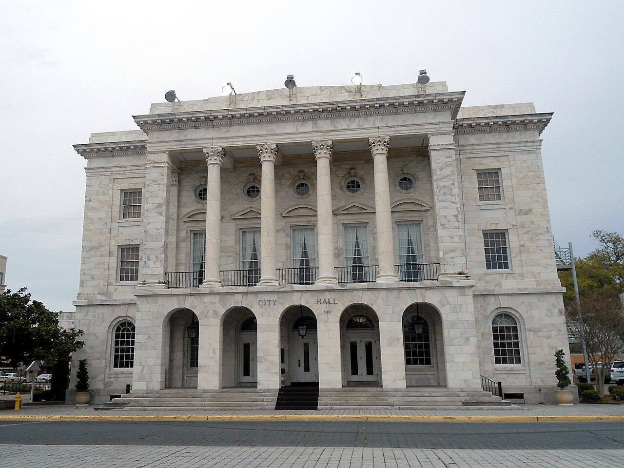 (Old) U.S. Post Office, Courthouse, and Customhouse, also known as Biloxi City Hall. Located at 140 Lameuse Street, Biloxi, Mississippi, USA. Constructed 1905-0