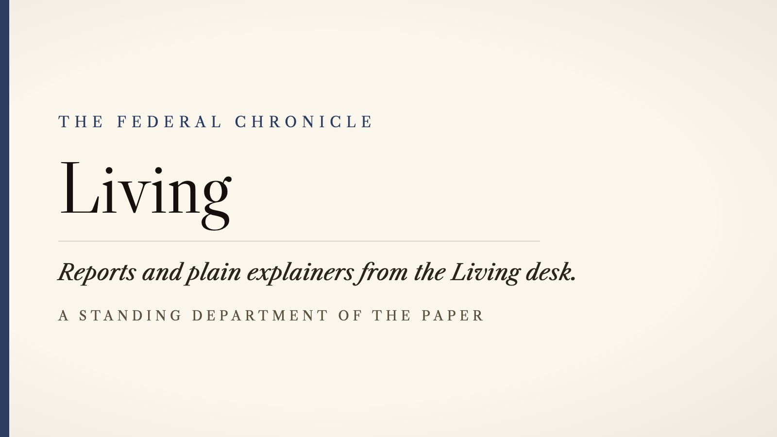 The Federal Chronicle standing plate for the Living pages